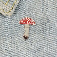 Amanita Fly Agaric Mushroom Pin - Red Cap White Stalk - Forager Enamel Pin picture