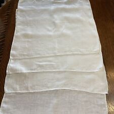 Vintage White Linen Napkins 17” x 17”  Large Size Set Of 4 picture