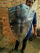 Steel shield Medieval Knight Templar Antique Heater Shield Tough Battle Warrior picture