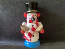 Erzgebirge 5” Snowman German Wood Musician Cymbals Smoker New Box Tag Not Smoked picture