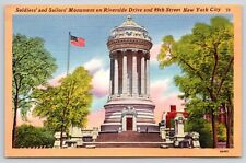 Soldiers and Sailors Monument Riverside Dr & 89th St NYC Postcard UNP Linen picture