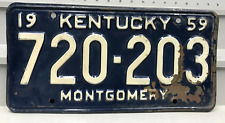 1959 Kentucky License Plate 720-203 Montgomery picture