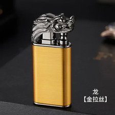 2023 3D Relief Dragon Crocodile Double Fire Lighter Metal Windproof Jet Fire Ope picture