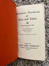 Vintage Union Tool Company Mechanics Handbook of Tools and Tables Revised 1944 picture