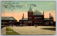 Union Station Horse & Carriage Toledo OH C1914 Postcard P7 picture