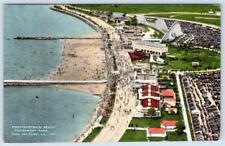 1930-50's PONTCHARTRAIN BEACH AMUSEMENT PARK ROLLER COASTER AERIAL VIEW POSTCARD picture