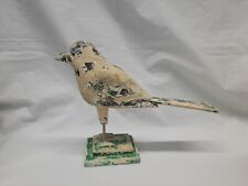 Vintage Wood Jay Bird Figure Distressed Paint 6.5 Inch / Bird Statue  #5479 picture
