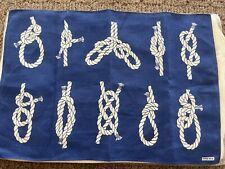vintage KREIER  sailors’ Knots  linen hand towel Blue Switzerland picture