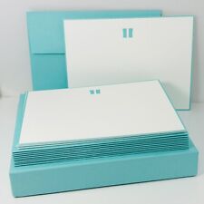 Tiffany & Co Blank Note Cards Greeting Thank You Embossed Blue Gift Box Ribbon picture
