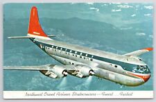 Northwest Orient Airlines Stratocruiser Airplane 1956 Chrome Postcard picture