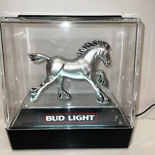 Bud Light Clydesdale Horse Lighted Busch Promo Illuminated Beer Sign Vintage 3D picture