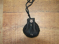 Deer Leather Medicine Bag, Wolf, Medicine Pouch, Drawstring Necklace Pouch, 3