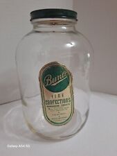 Vintage Hazel Atlas 1/2 Gallon Jar w/Lid Bunte Brothers Fine Confections Chicago picture