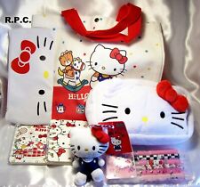 Sanrio Hello Kitty Bundle-Lot-7 items-Vintage Colors-Pens-Plush Bag-Stationary picture