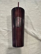 Starbucks Tumbler Burgundy Wine Berry New NWT Grid Cup Autumn picture