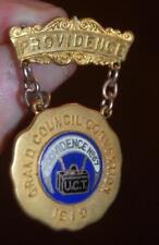 RARE ANTIQUE 1919 UCT UNITED COMMERCIAL TRAVELERS  PIN  MEDAL PROVIDENCE 67 Ri. picture