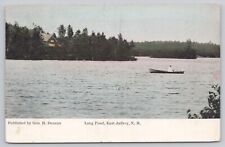 East Jaffrey New Hampshire, Long Pond Rowboat Scenic View, Vintage Postcard picture