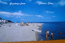 CLINTON, CONNECTICUT    Beach Park      Old CT Postcard   1959 picture