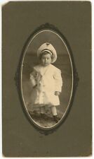 Antique Circa 1900s Large Cabinet Card Adorable Little Girl Wearing Sailor Suit picture