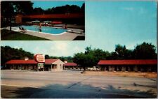 Chrome Postcard Colony Tourist Court Knoxville, Tennessee. Pool picture