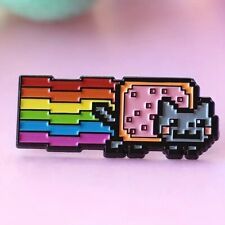 Nyan Cat Pin - Rainbow Cat Meme Enamel Pin Cute Kitty Cat Pop Tort Meme Brooch picture