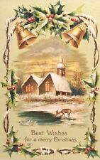 Circa 1908 Christmas Greetings Postcard, Embossed, EAS Germany, #-440 picture