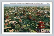 Hollywood CA-California, Hollywood From Bernheimer's Garden, Vintage Postcard picture