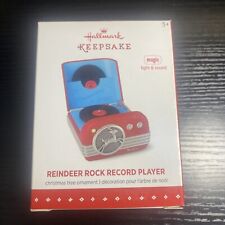 2015 Hallmark Keepsake Reindeer Rock Record Player Magic Light & Sound Ornament picture