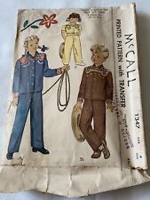 Vintage 1947 McCall Children’s Sewing Pattern Western Suit Size 4 picture