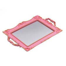 Tstarer Antique Decorative Pink Framed Square Mirror Tray, Jewelry & Cosmetic... picture