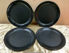 New UNIQUE BIG 11” Open House Style Tupperware Beautiful Plates Black Color picture