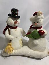 Animated Musical Hallmark Jingle Pals Singing Mr & Mrs Snowman  Plush 2003~E6 picture