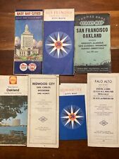 Lot of 7 vintage NorCal maps SF, Oakland, East Bay, Redwood City, Palo Alto picture