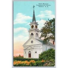Postcard Smith Memorial Congregational Church Hillsboro N. H. New Hampshire VTG picture