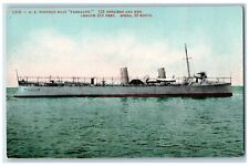 c1910 US Torpedo Boat Parragut 125 Officers Men Steamer Ship World War Postcard picture