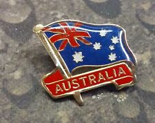 Australian flag on pole vintage pin badge with Australia AU text  picture