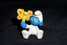 Vintage 1984 Smurfs Figure PEYO Schleich Baby w/ Butterfly 20218 picture