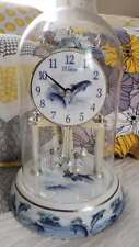 Waltham Glass Dome Dolphin Theme Mantel Clock Turning Pendulum Anniversary picture
