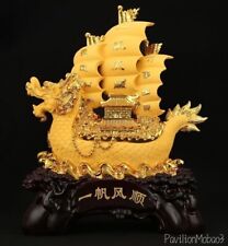Smooth Sailing Dragon Boat Statue Chinese Feng Shui Craft Home Room Decoration picture