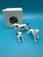 Vtg Genuine Bone China Miniature Dalmatian Set Family W/ Original Box Japan picture