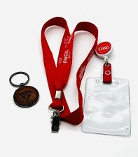 Coca Cola Set of 3 Retractable ID Card Holder Lanyard with Clip Keychain picture