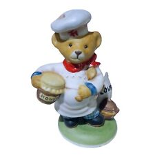 VTG 1986 The Franklin Mint Fine Porcelain 3.5” Chef Pierre Bear Crafted Thailand picture