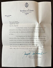 ORIGINAL 1955 AGANA GUAM LETTER FROM GUAM GOVERNOR FORD ELVIDGE SIGNED BY ASST. picture