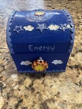 Vintage Small CLAIRE'S Blue Lucky Energy Sun Trinket Box For Luck Year Y2K  2000 picture