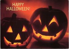 Modern Halloween 4x6 Postcard- Happy Halloween - Jack O Lanterns - Hallmark picture