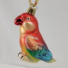 Vintage Christborn Blown Glass Parrot Christmas Ornament, Germany 4.5