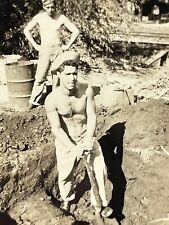 WA Photograph Handsome Strong Men Bare Chest Beefcake Studs Shoulders 1940s CUTE picture