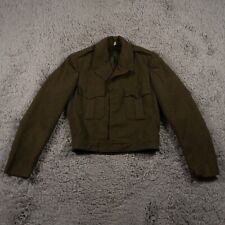 Vintage Military Field Jacket Men Size 36/L Army Green Wool Crop 1940s WWII picture