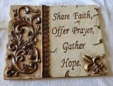 Inspirational Religious Plaque Share Faith Offer Prayer Gather Hope picture