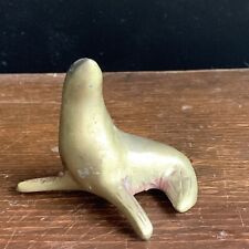 Vintage Solid Brass Seal Sea Lion Nautical Paper Weight Figurine 2